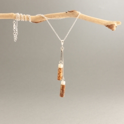  Collier chaîne Papyrus  en ivoire végétal et pomme de pin fabriqué en France en Gironde  en tagua, ivoire végétal par Kokobelli